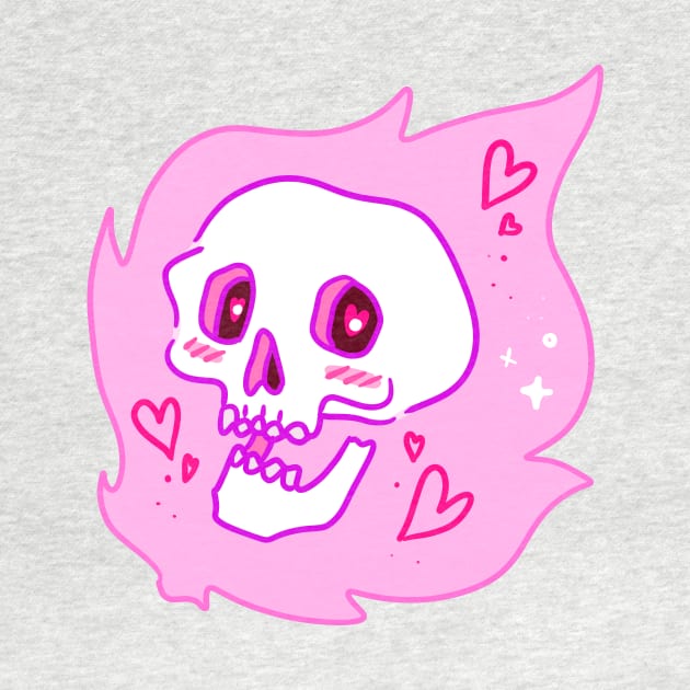 Pink Flame Skull by saradaboru